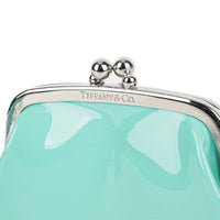 TIFFANY & CO Blue Patent Leather Kiss Lock Coin Purse