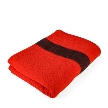 AYERS Twin Wool Blanket - Red Black