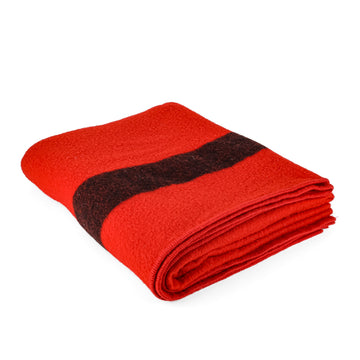 AYERS Twin Wool Blanket - Red Black