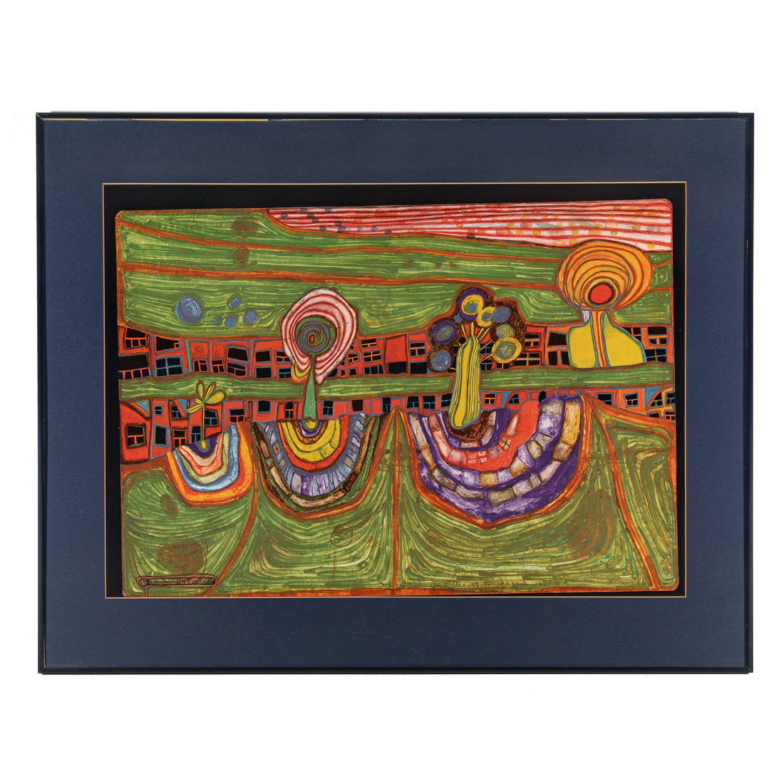 Friedensreich Hundertwasser           (Austrian 1928-2000) "Downtownlane"