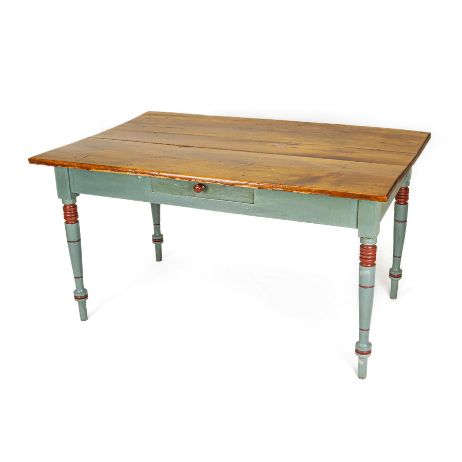 Vintage Pine Table w/Painted Legs