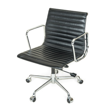 ICF EA117 Black Leather & Chrome Office Chair