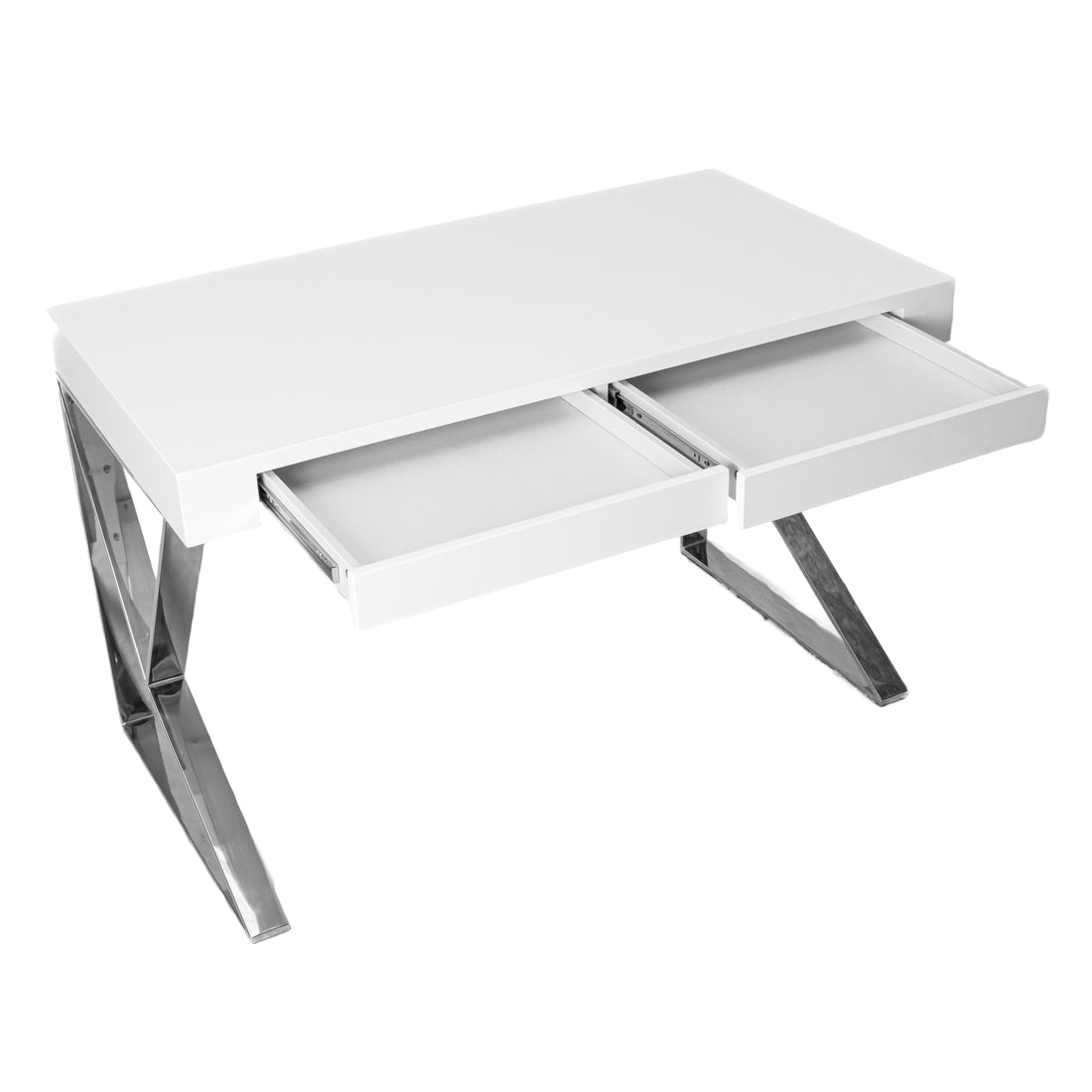 White Laquer & Chrome Desk