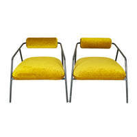 DISTRICT 8 PAIR Cyrus Arm Chairs Green/Gold Upholstery