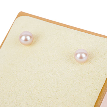 14K White Gold Pearl Studs