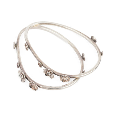 ANNA SHEFFIELD Sterling Flower Bangles - Set of 2