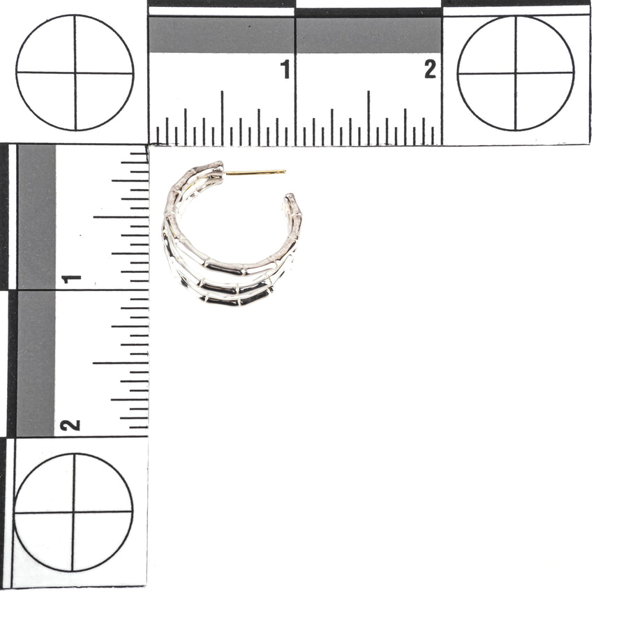 THISTLE & BEE Sterling Bamboo Open Hoops