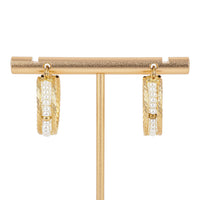 14K Yellow Gold Pearl Hoop Earrings