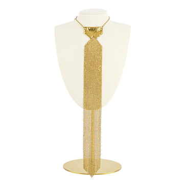 WHITING & DAVIS Gold Mesh Tie Necklace