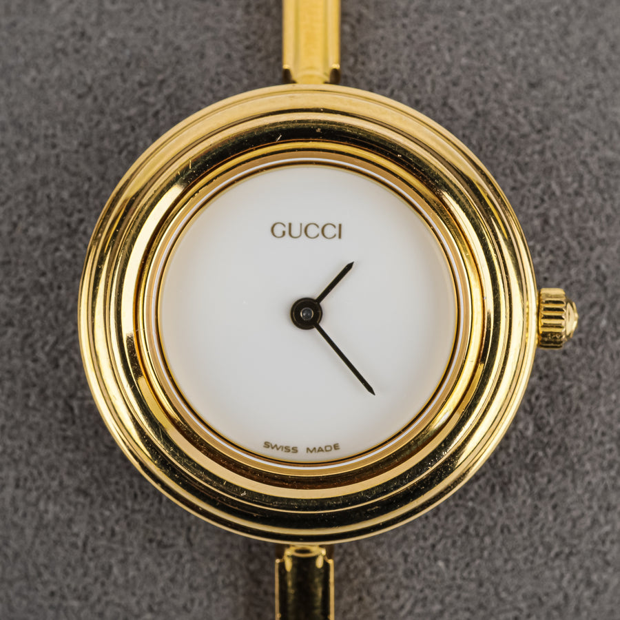 GUCCI 11/12.2 Gold Tone Bezel Watch