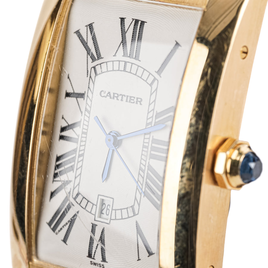 CARTIER 18K Yellow Gold Tank Americaine Watch 27mm