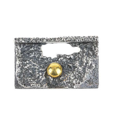 ROBERT LARIN Sterling 2 Tone Brutalist Rectangular Brooch