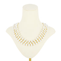 Gold Plated Pearl 3 Strand Necklace