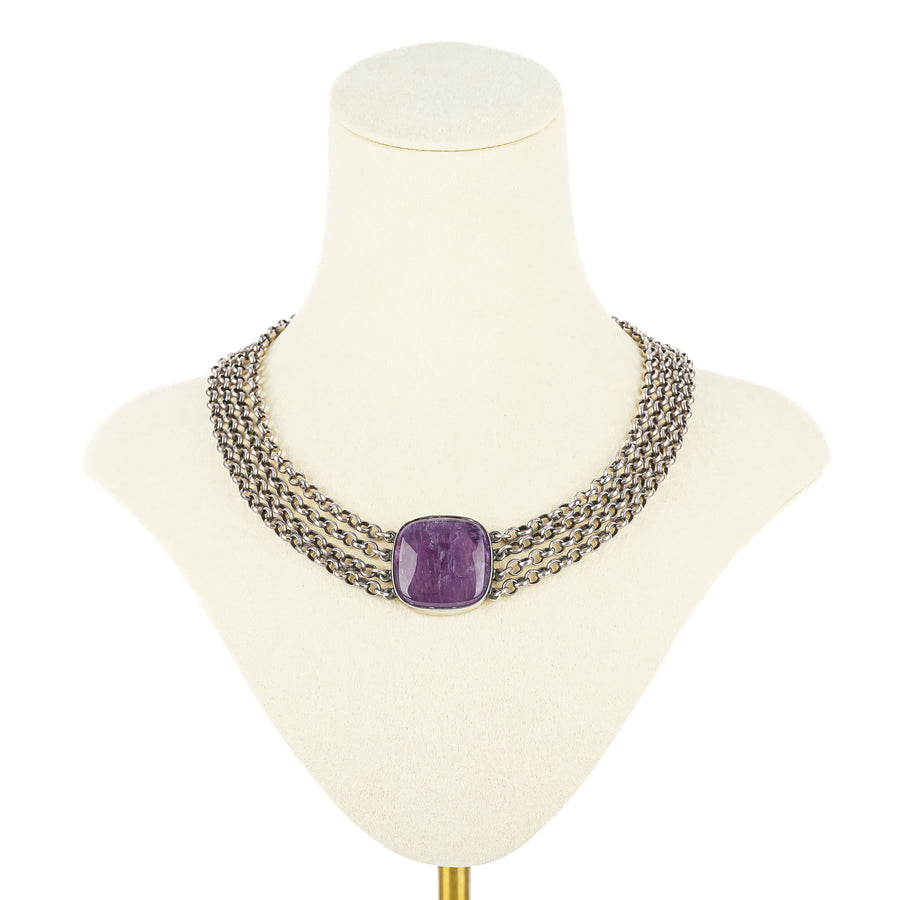 KALEVALA KORU Borje Rajalin Sterling Amethyst 4 Strand Choker