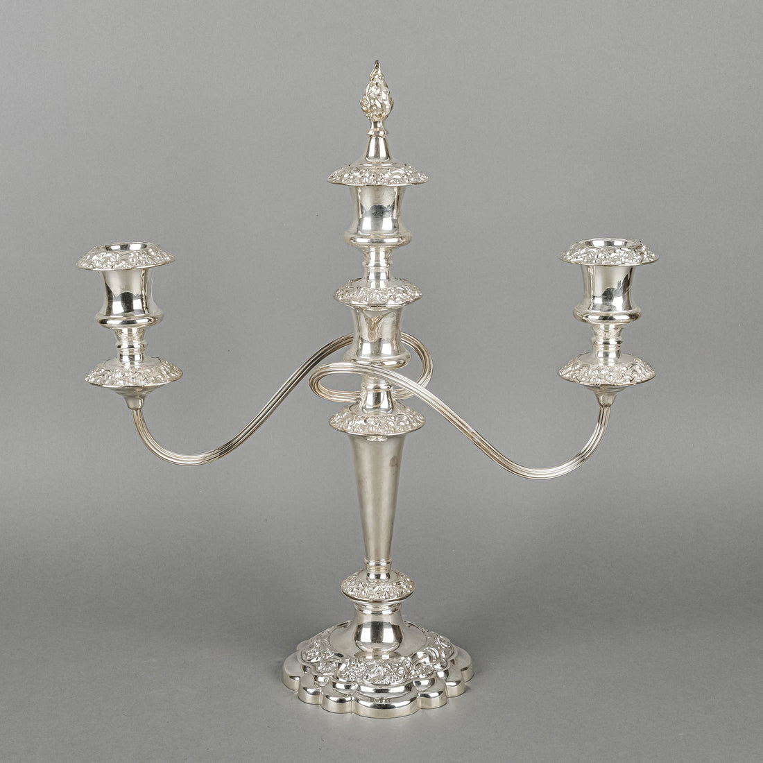 BIRKS Regency Plate Silver Plate 3 Light Convertible Candelabras Set of 2