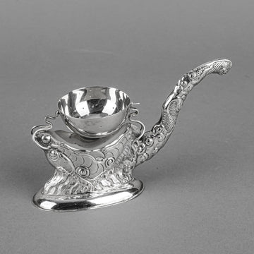 Vietnam 900 Silver Tea Strainer & Stand