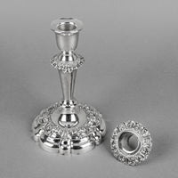 ELLIS-BARKER & CO SILVER CO Silver Plate Candlesticks w/DripPans Set of 2