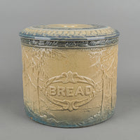 Stoneware Bread Crock w/Lid  Pine Tree Pattern