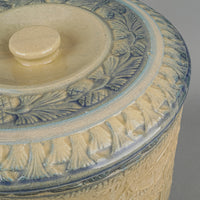 Stoneware Bread Crock w/Lid  Pine Tree Pattern