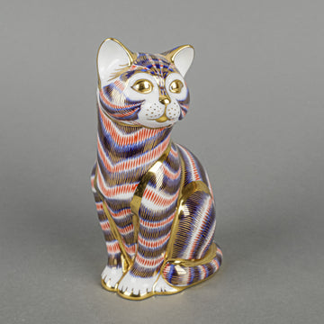 ROYAL CROWN DERBY Paperweight Sitting Cat