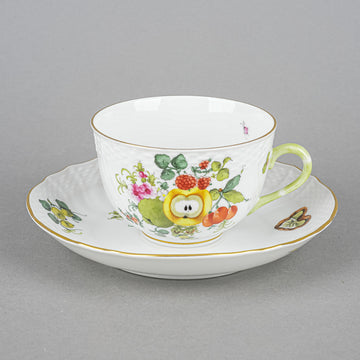 HEREND Fruits & Flowers Cup & Saucer