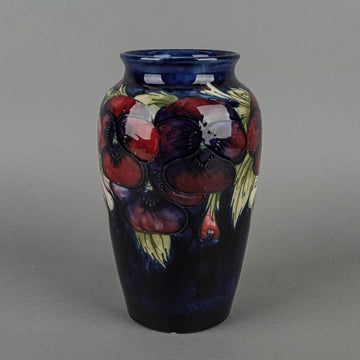 MOORCROFT Pansy Blue Ground Vase