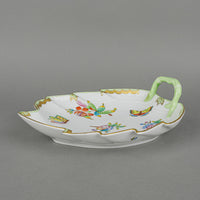 HEREND Queen Victoria Leaf Dish With Handle 281