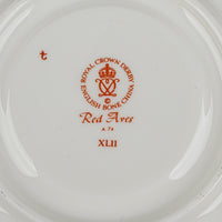 ROYAL CROWN DERBY Red Aves Cream Soup & Saucers Set of 8