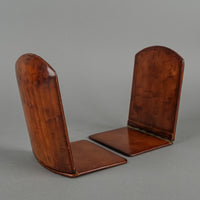 Italian Folding Leather Bookends Set Of 2